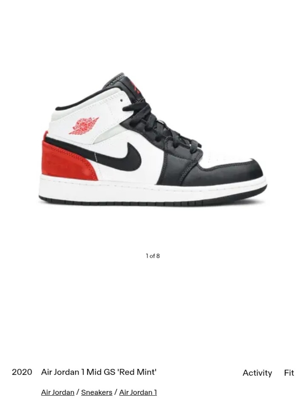 Jordan 1 Mid Kids' Sneakers - White Black Red